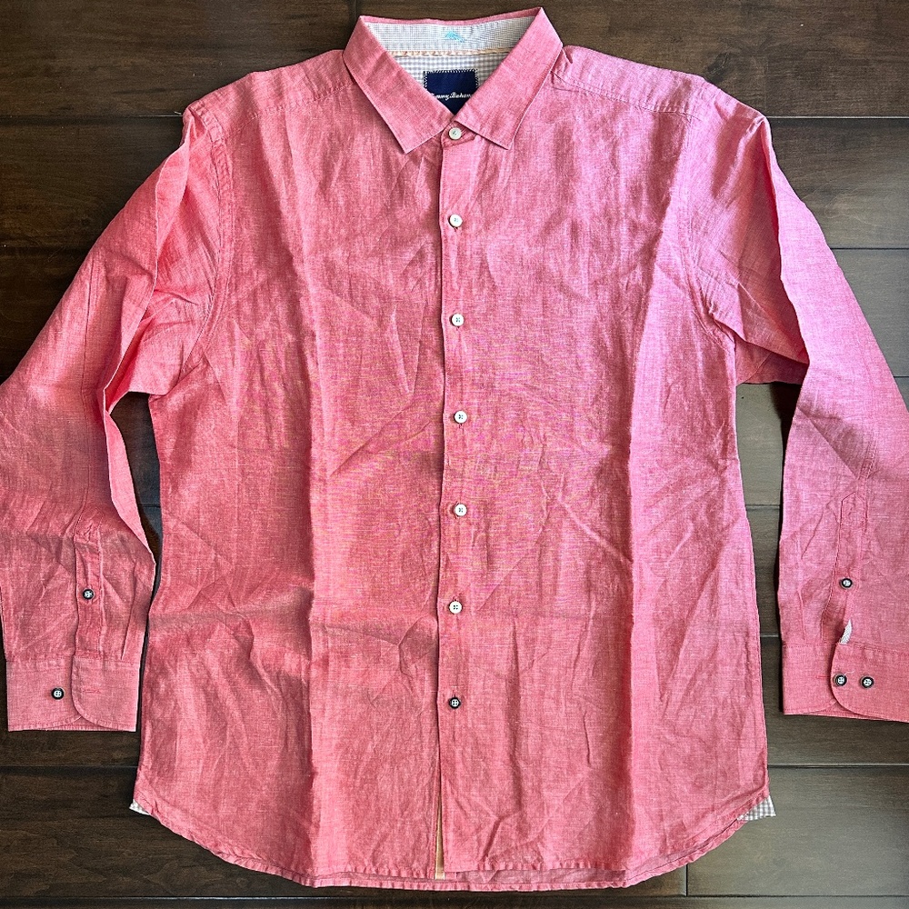Tommy Bahama Linen Cotton Long Sleeve Shirt Sz L